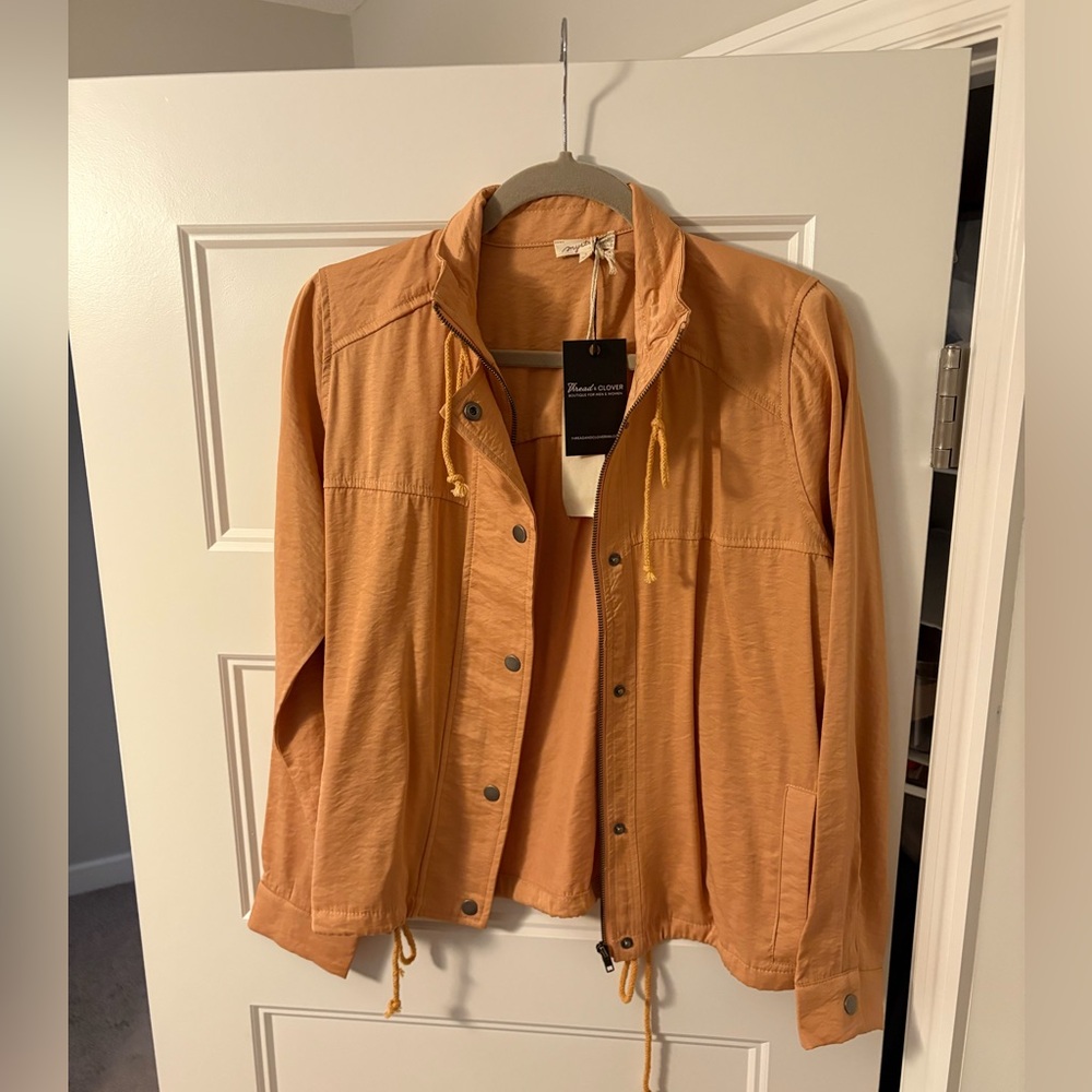 Evie tencel jacket, light orange/gold, NWT, size small